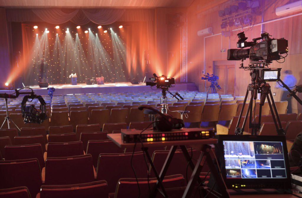 A real life example of a multi-camera setup in an auditorium