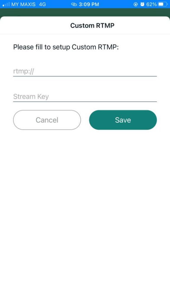 Streamlabs RTMP page